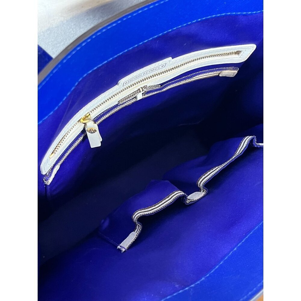 Henri Bendel Saffiano Leather Rivington Royal Blue Tote Pebbled Luxury Preppy - Picture 10 of 16